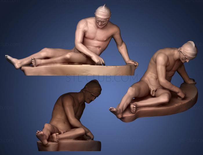 3D model Gaul dying v3 (STL)